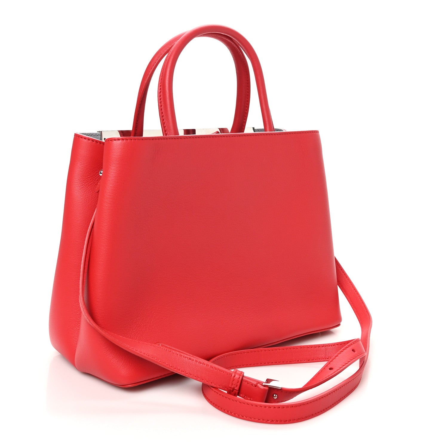Fendi Vitello Dolce Century Petite 2Jours Tote Fiamma Ardesia 3 of 9