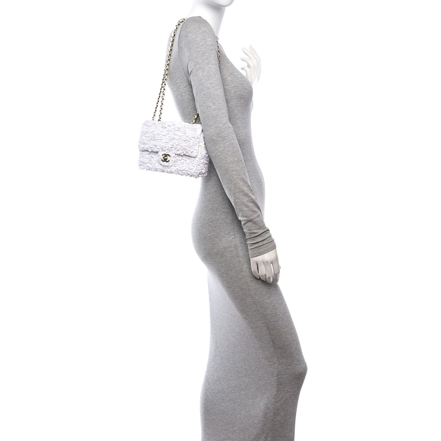 Sequin Small Single Flap White