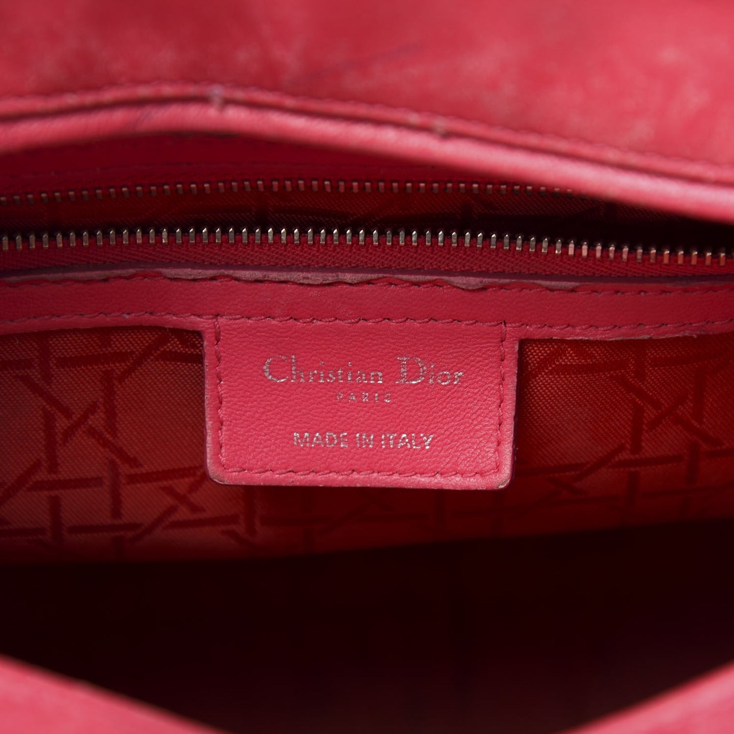 Lambskin Cannage Large Lady Dior Fuchsia
