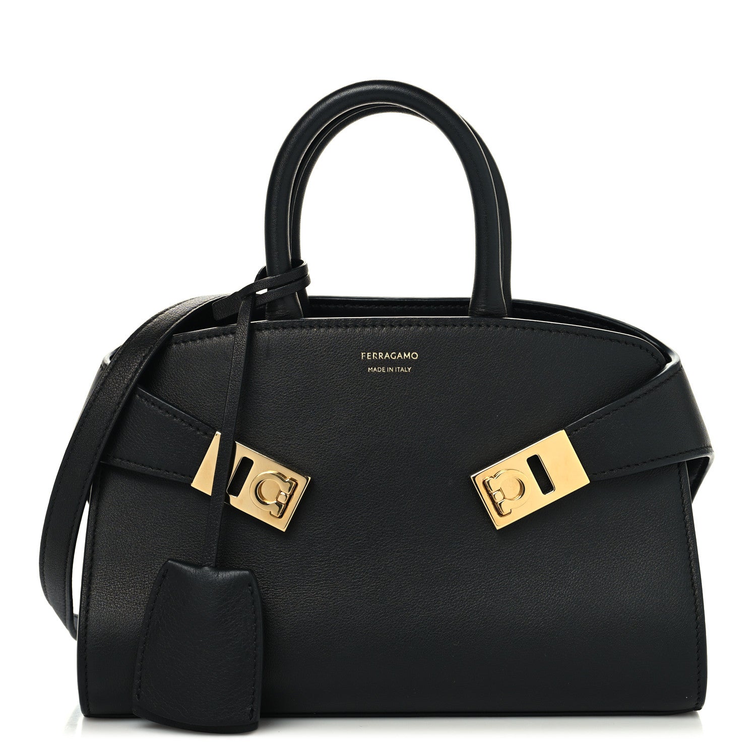 Salvatore Ferragamo Calfskin Mini Hug Bag Black 1807060 – FASHIONPHILE