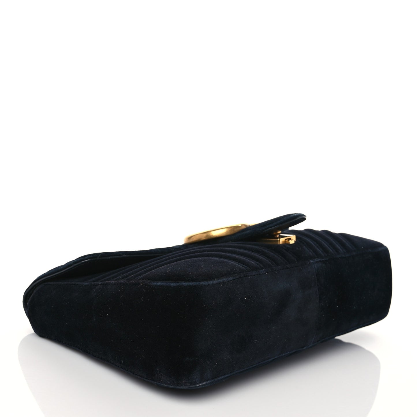 Velvet Matelasse Medium GG Marmont Shoulder Bag Black