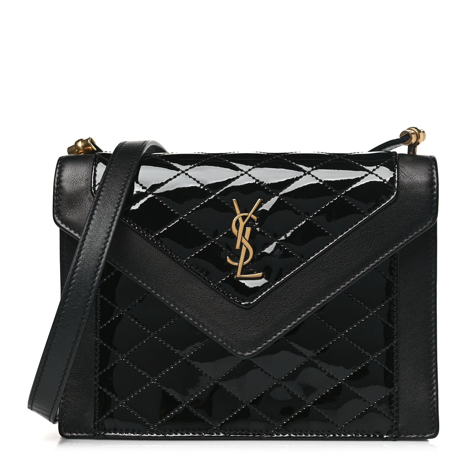 Saint Laurent Lambskin Patent Quilted Mini Gaby Satchel Black 1 of 10