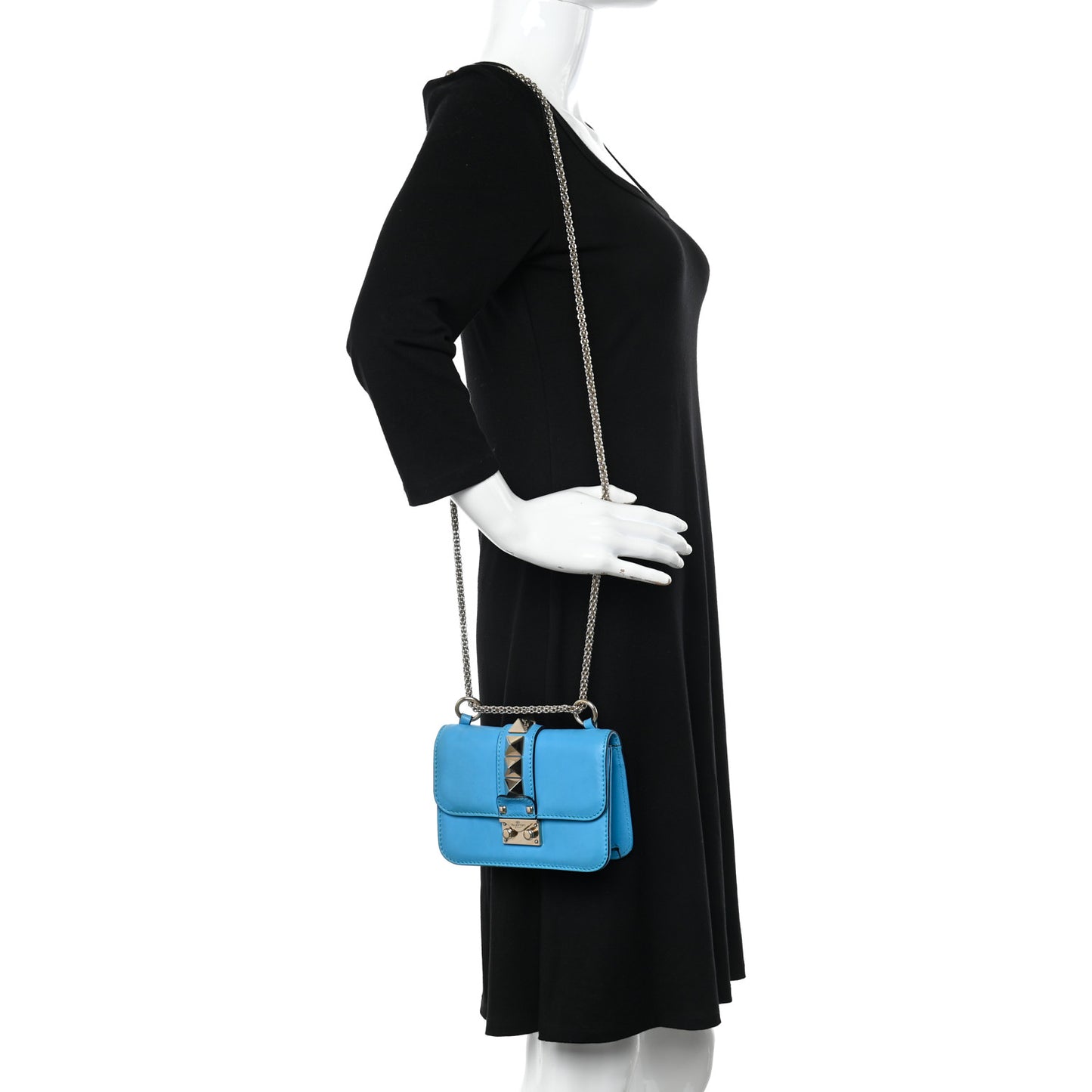 Vitello Mini Glam Lock Rockstud Flap Parrot