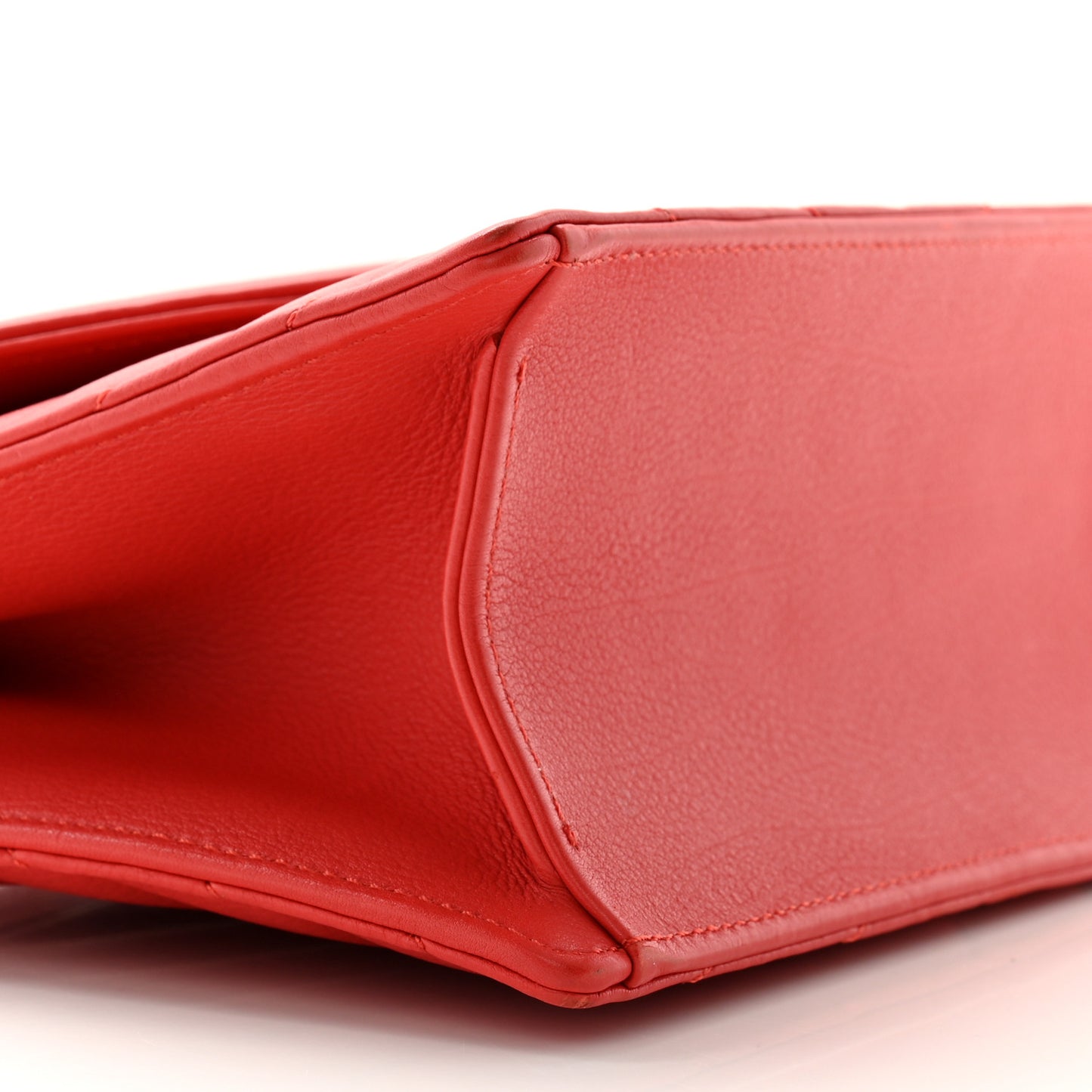 Calfskin Quilted Chevron Small Envelope Flap Red