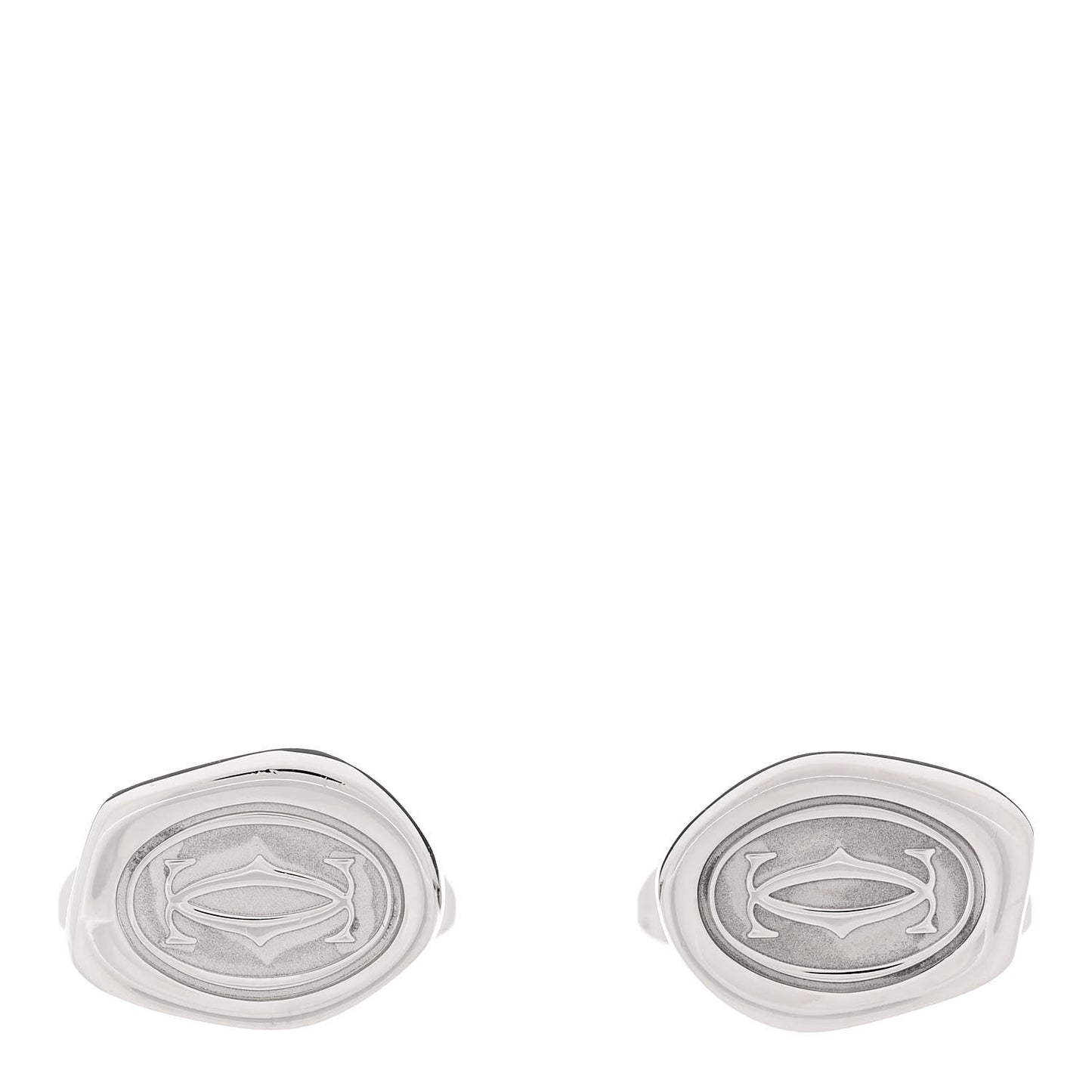Sterling Silver Palladium Finish Wax Seal Motif Cufflinks