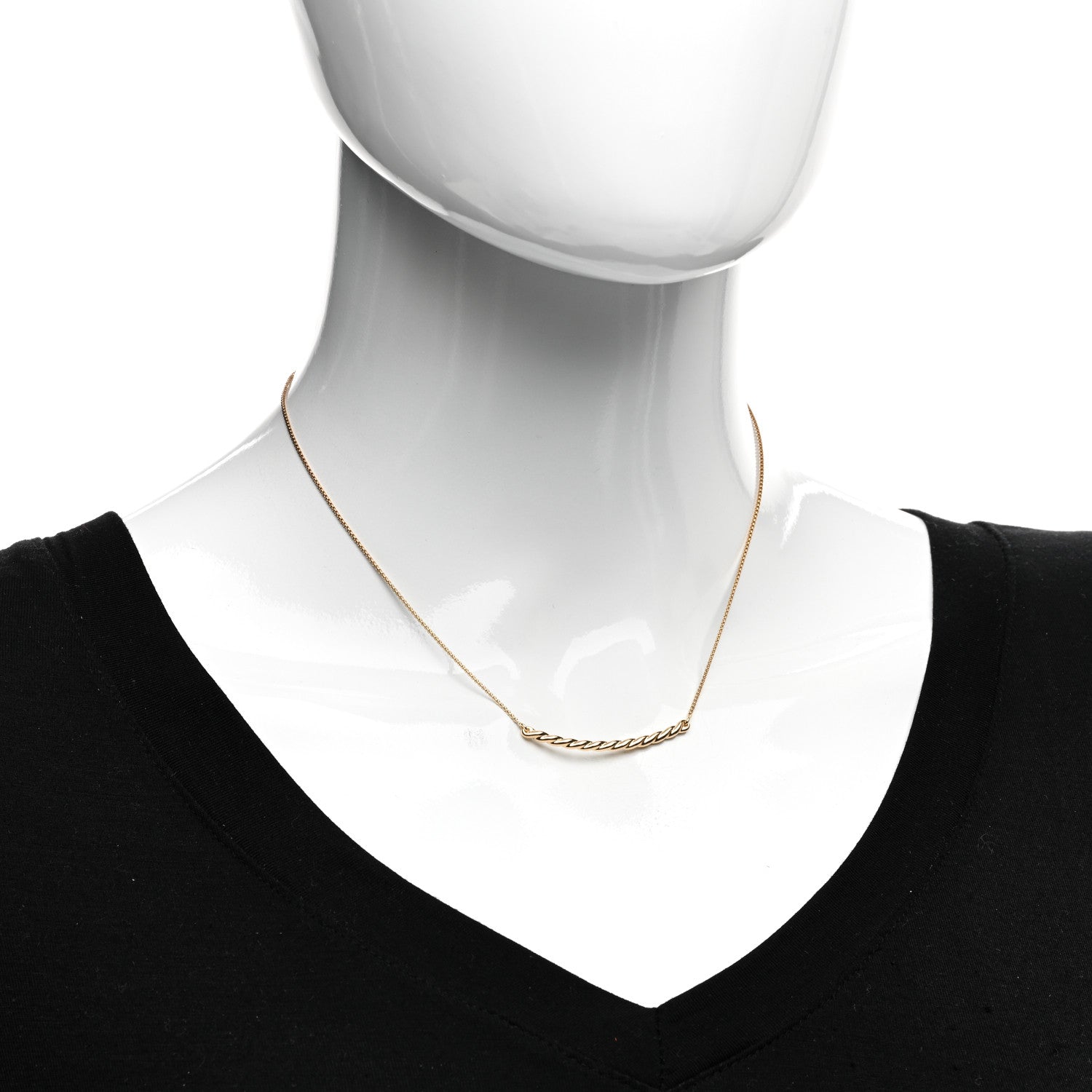 David Yurman 18K Yellow Gold Petite Station Pendant Necklace 2 of 4