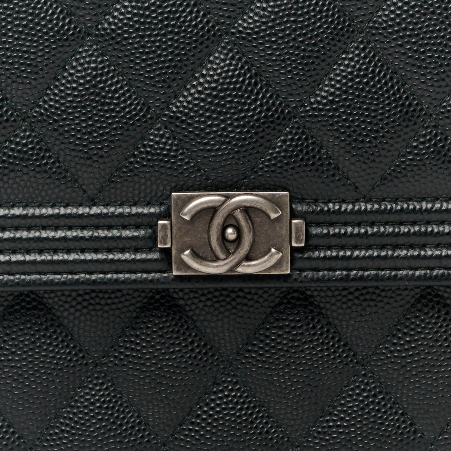 Chanel Caviar Quilted Boy Square Wallet on Chain WOC Black 9 of 12