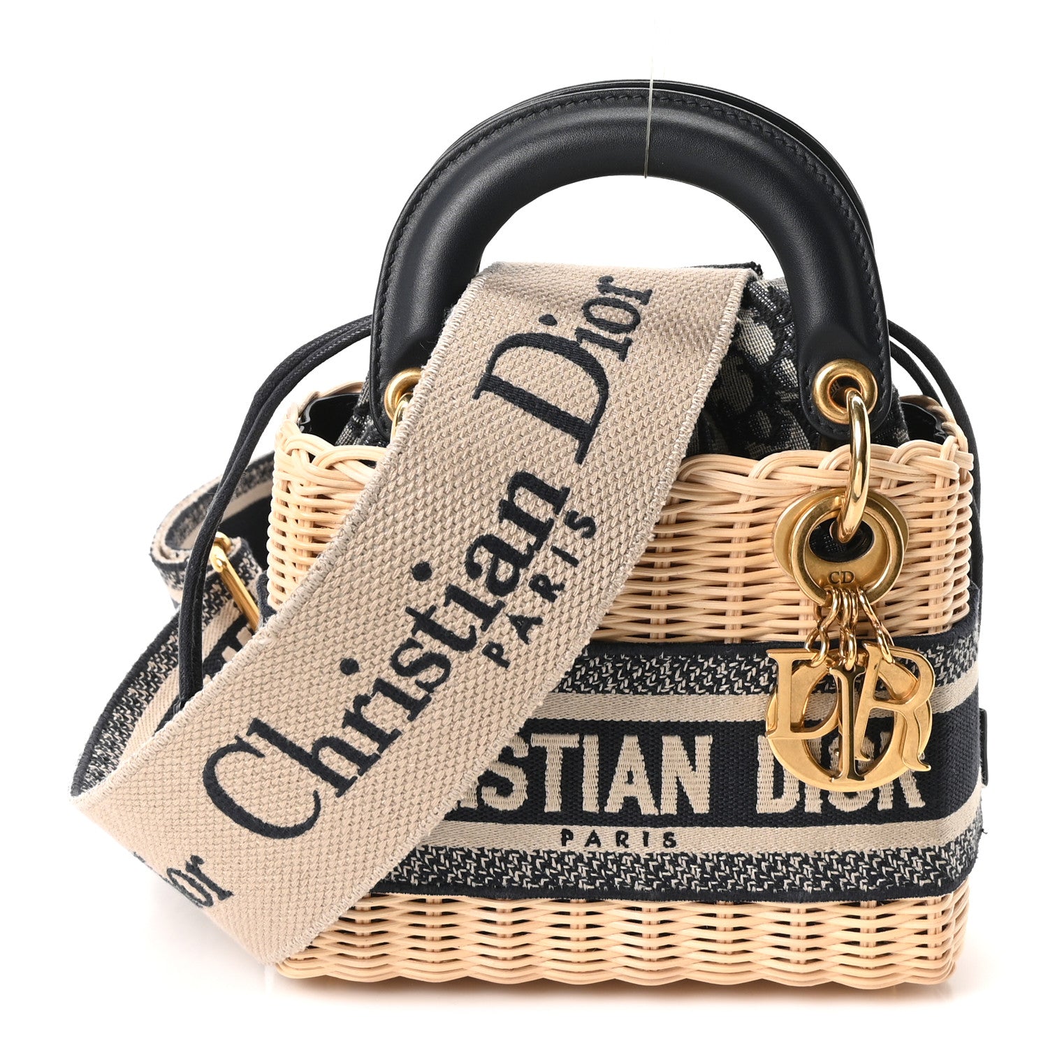 Christian Dior Wicker Oblique Mini Lady Dior Bag Blue 1922629