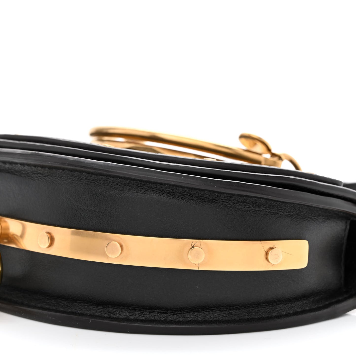 Calfskin Small Nile Bracelet Minaudiere Bag Black