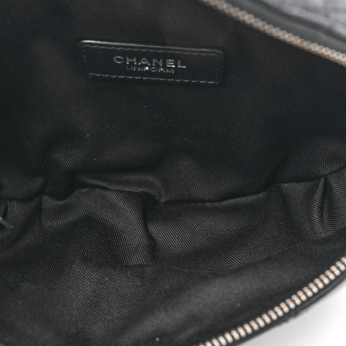 Calfskin Quilted Waist Belt Bag Black