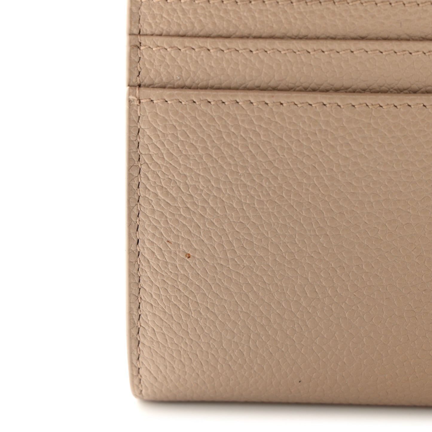 Grained Calfskin Monogram Large Flap Wallet Beige
