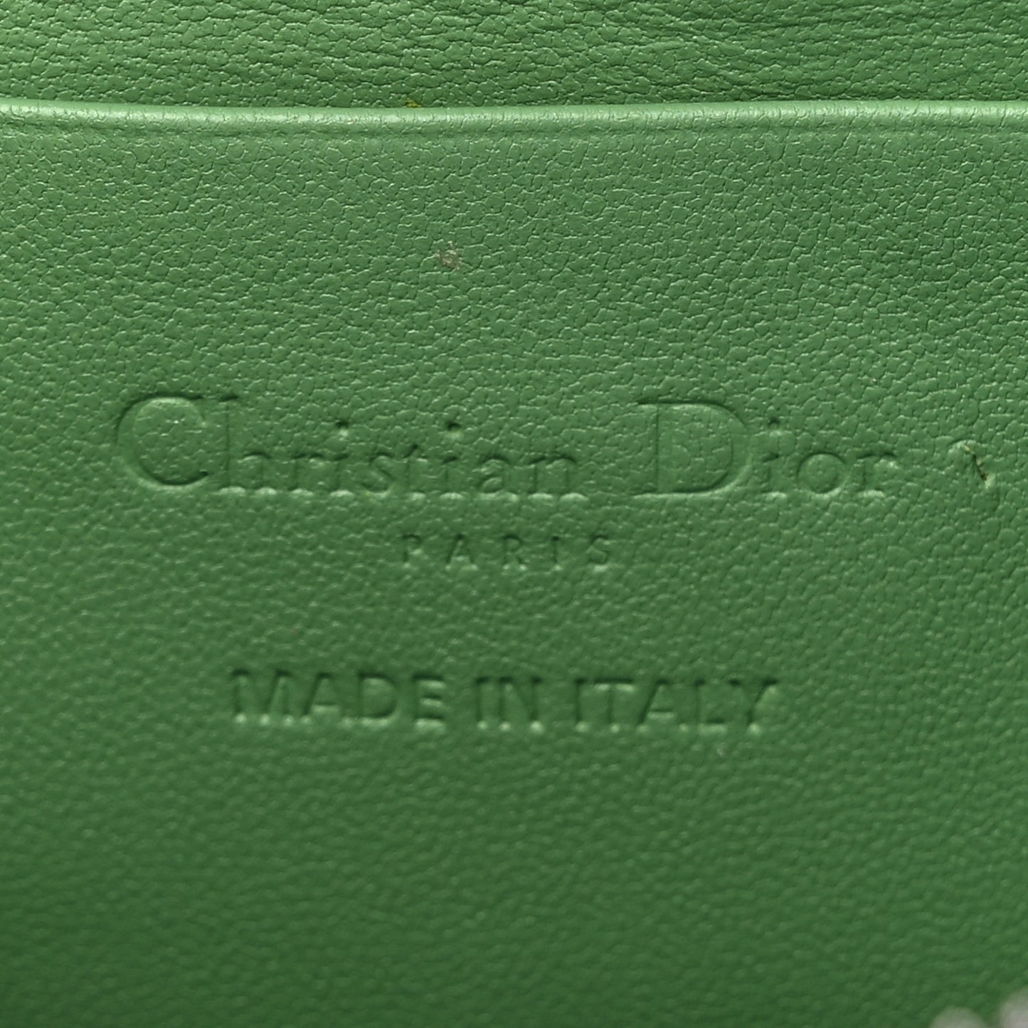 Lambskin Cannage Lady Dior Phone Holder Green