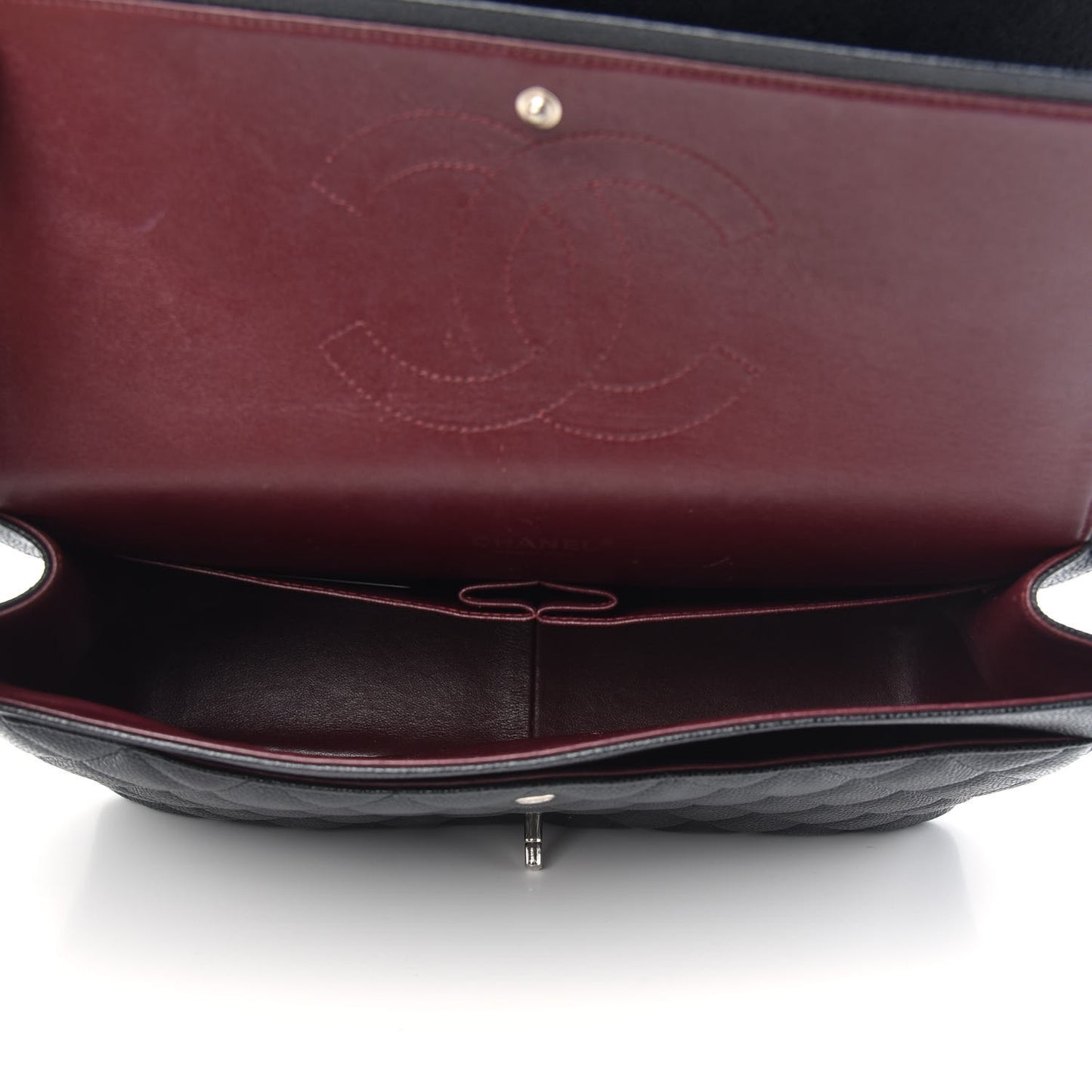 Caviar Quilted Maxi Double Flap Black