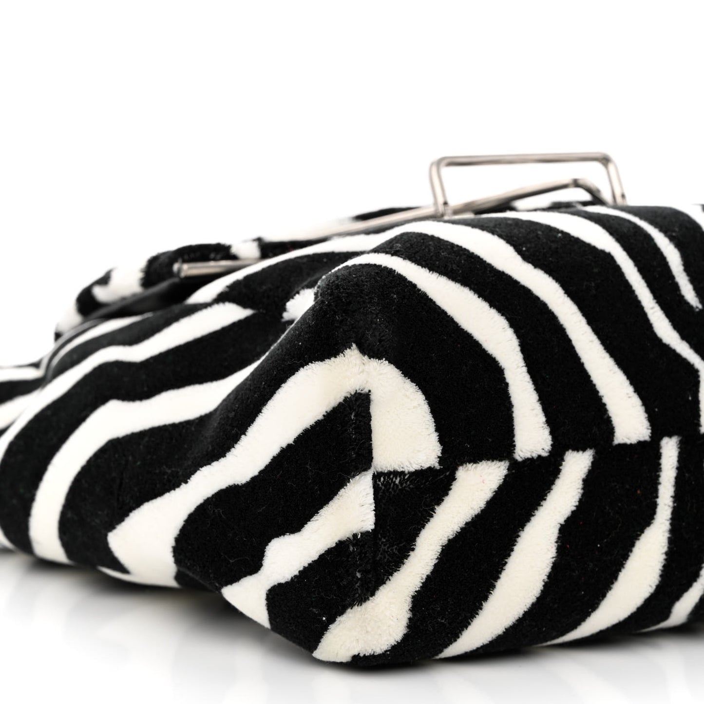Tufted Zebra Clip Bag Black White