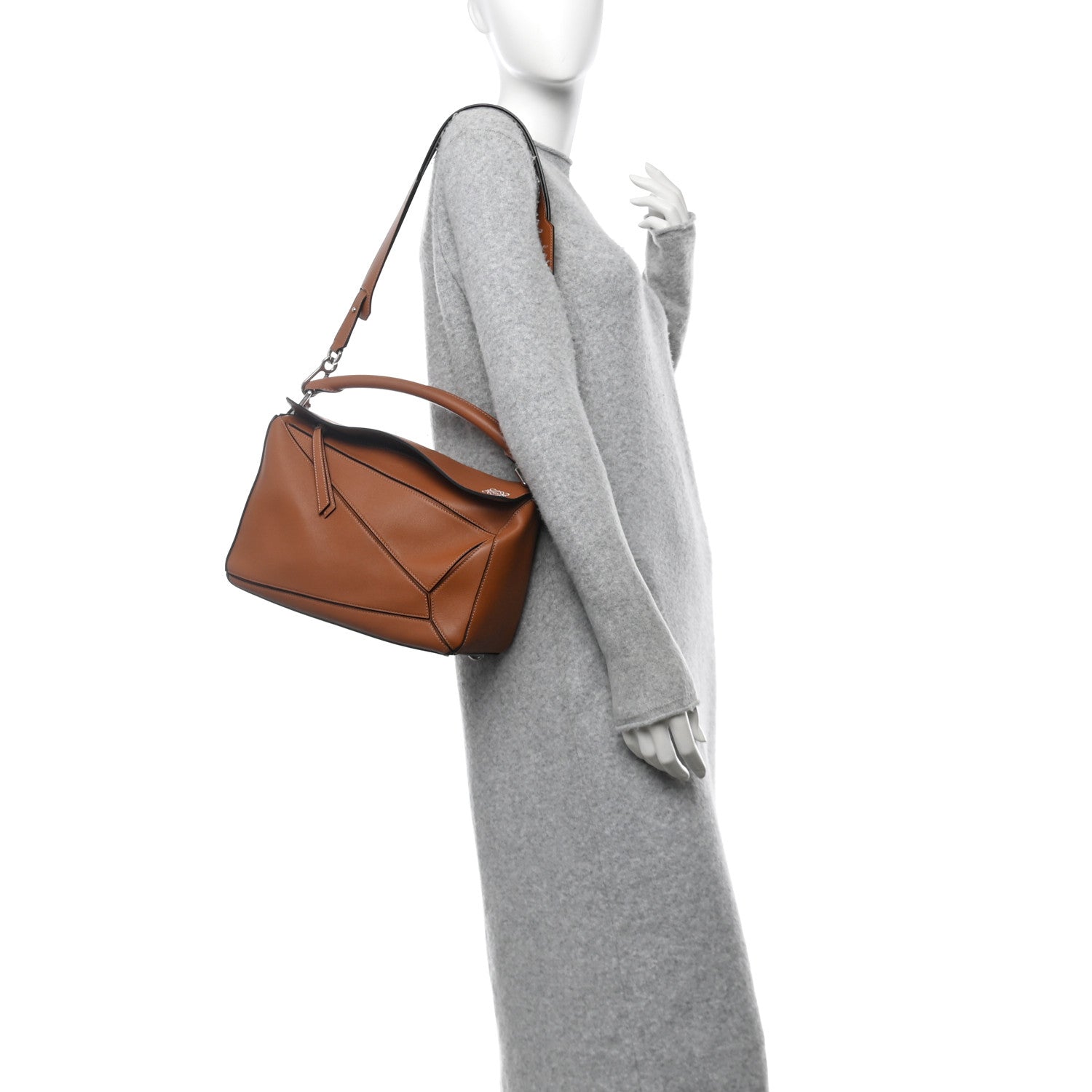 Loewe Calfskin Medium Puzzle Bag Tan 2 of 11