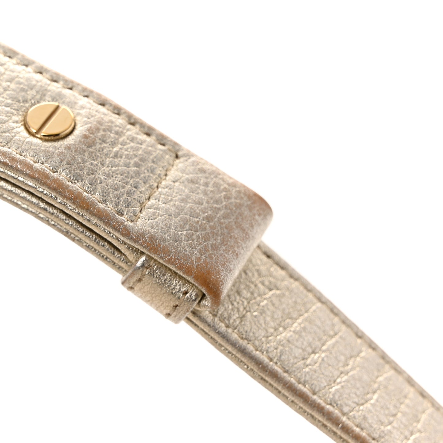 Metallic Calfskin Quilted Camellia Small Boy Flap Gold