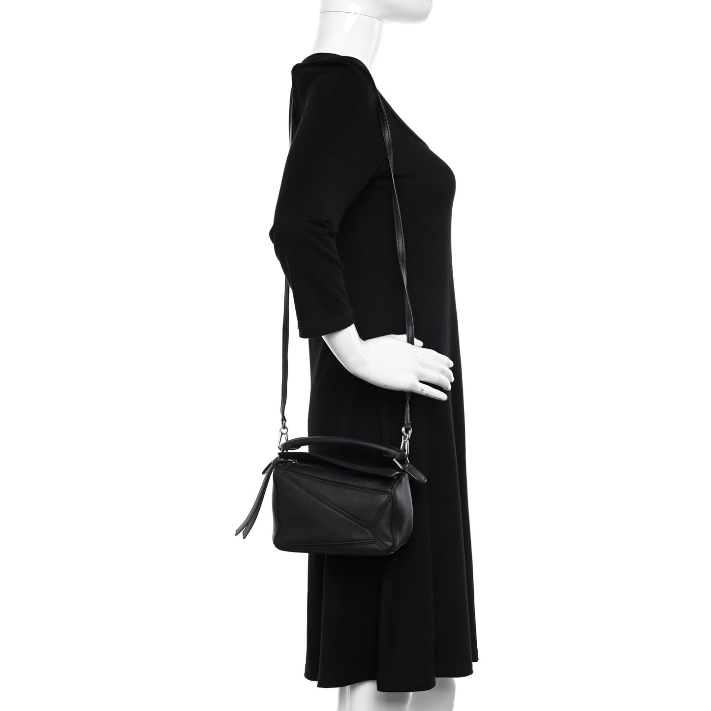 Calfskin Mini Puzzle Bag Black