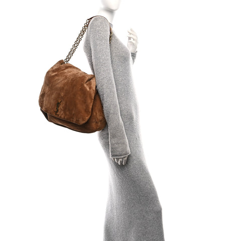 Suede Matelasse Monogram Large Jamie 4.3 Snuff