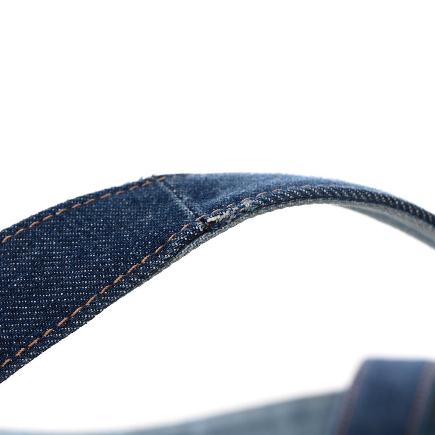 Denim East West Perforated Tote Blue