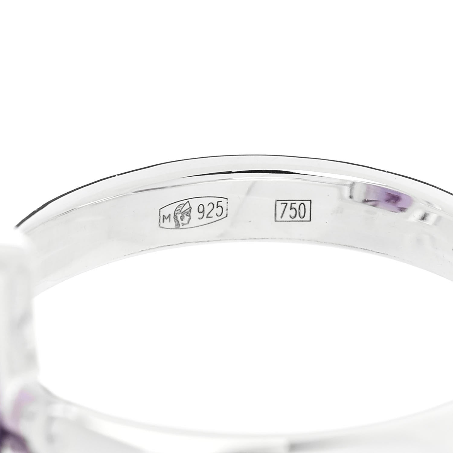 Tiffany Sterling Silver 18K Rose Gold Amethyst Return to Tiffany Love Bugs Butterfly Ring 54 7 6 of 7