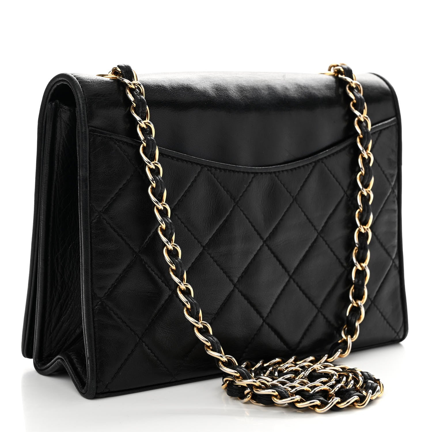 Chanel Lambskin Quilted CC Small Single Flap Black 3 of 10