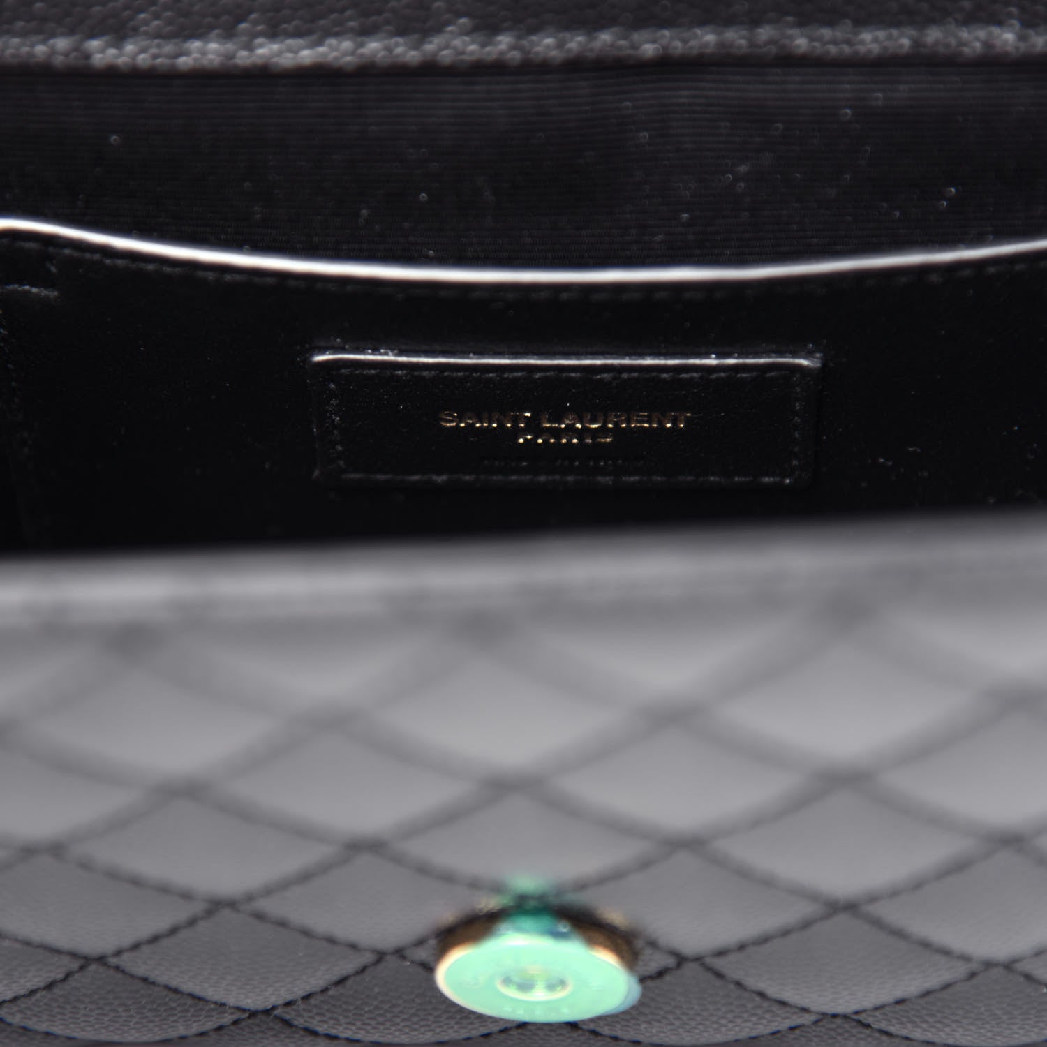 Saint Laurent Grain De Poudre Textured Mixed Matelasse Triquilt Small Monogram Satchel Black 6 of 10