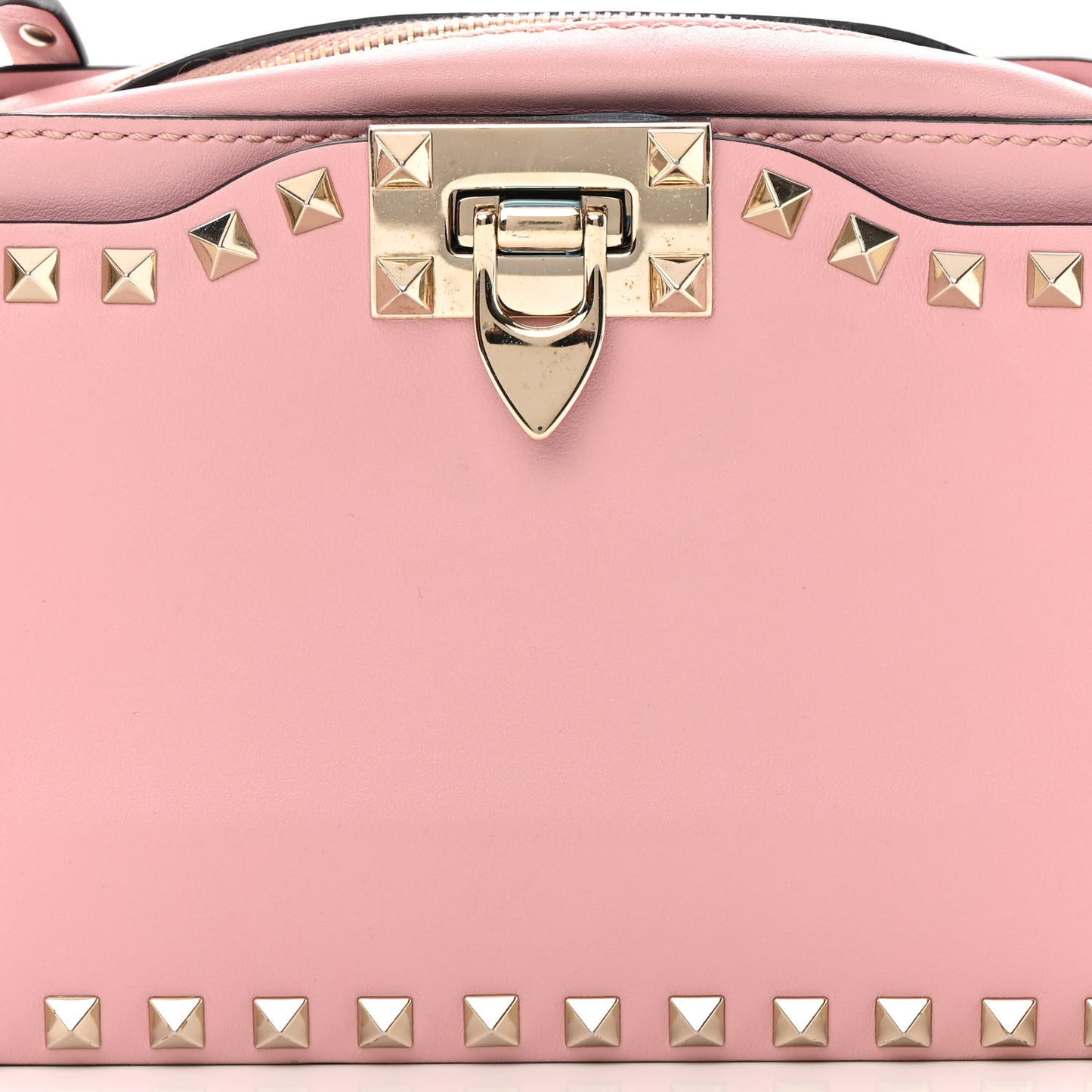 Calfskin Rockstud Flip Lock Camera Crossbody Bag Loto