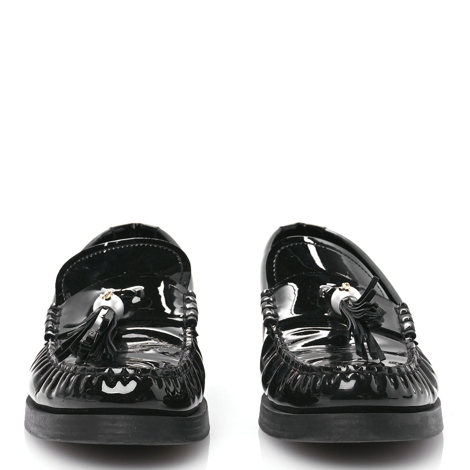 Jimmy Choo Patent Pearl Addie Loafers 40.5 Black 2 of 7