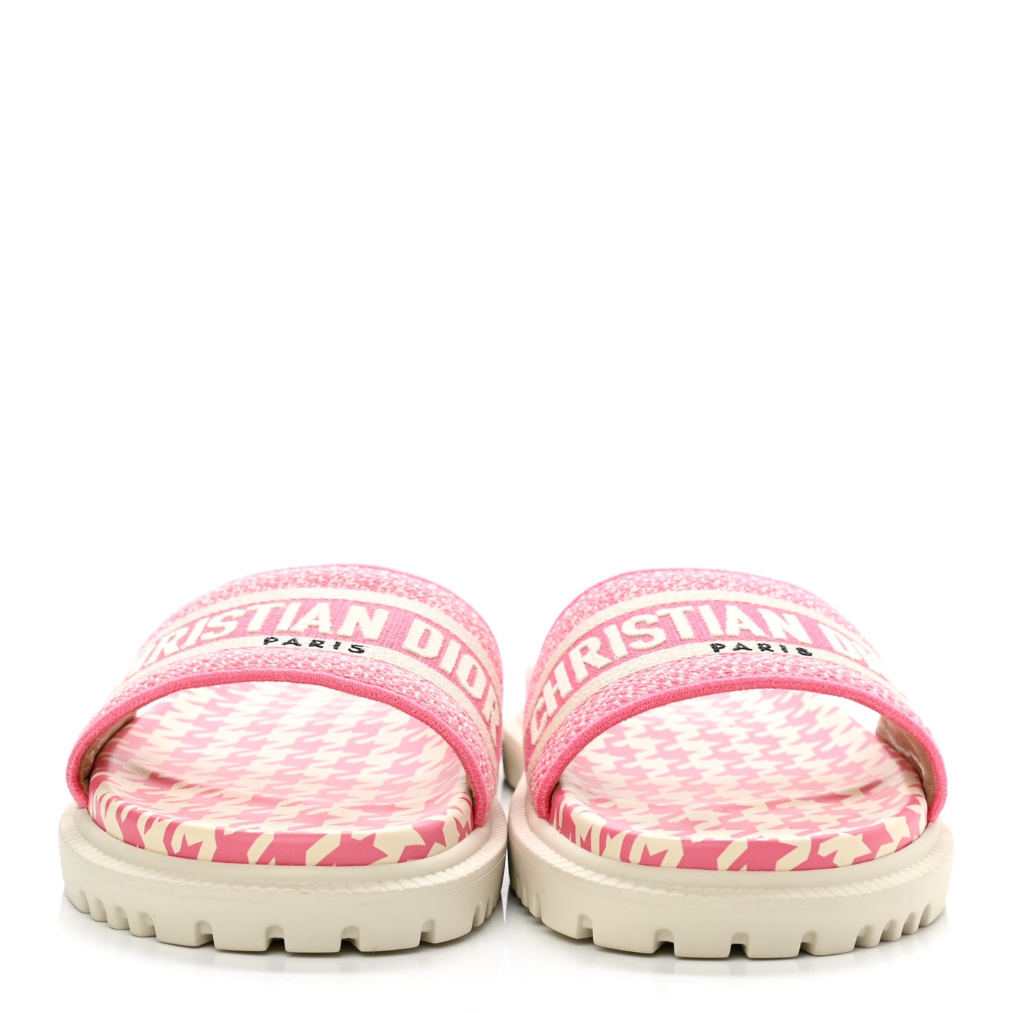 Micro PDP Cotton Houndstooth Embroidered Dway 10mm Slide Sandals 40.5 Peony