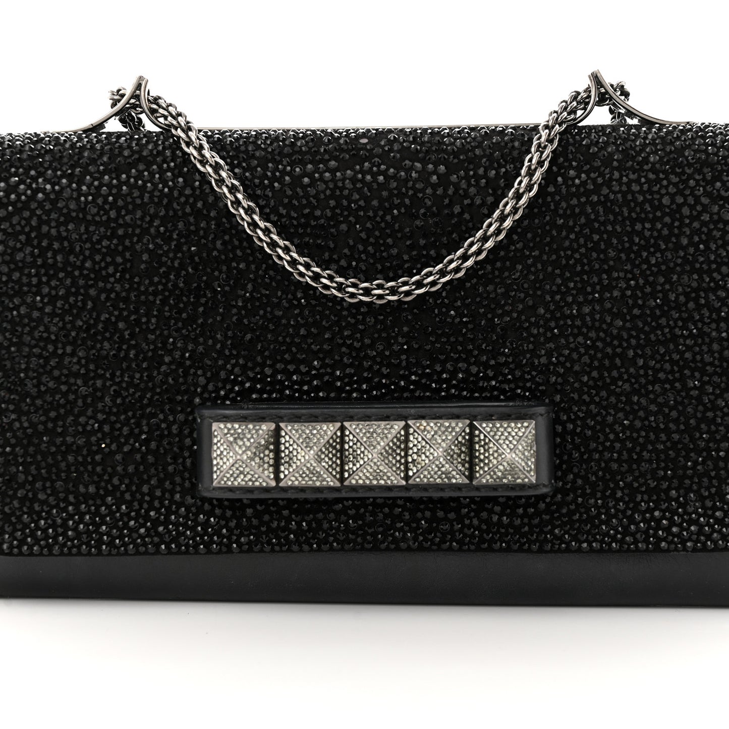 Crystal Encrusted Studs Va Va Voom Shoulder Bag Black