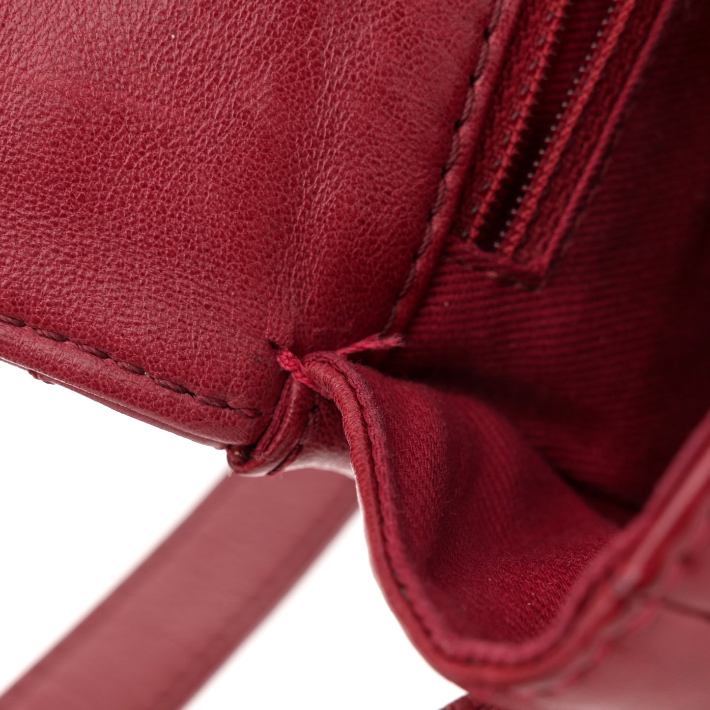 Lambskin Quilted Messenger Bag Red