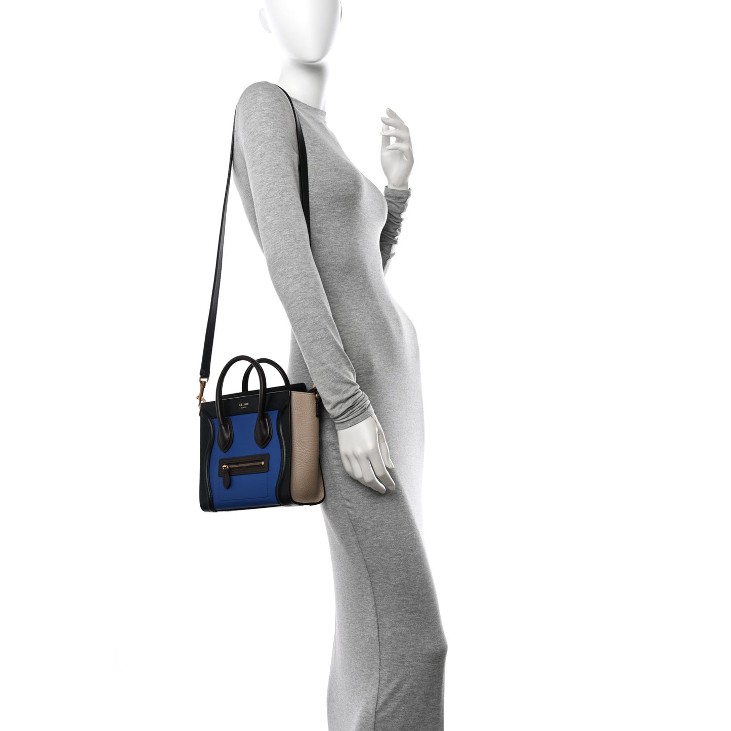 Smooth Calfskin Bullhide Nano Tri-Color Luggage Indigo