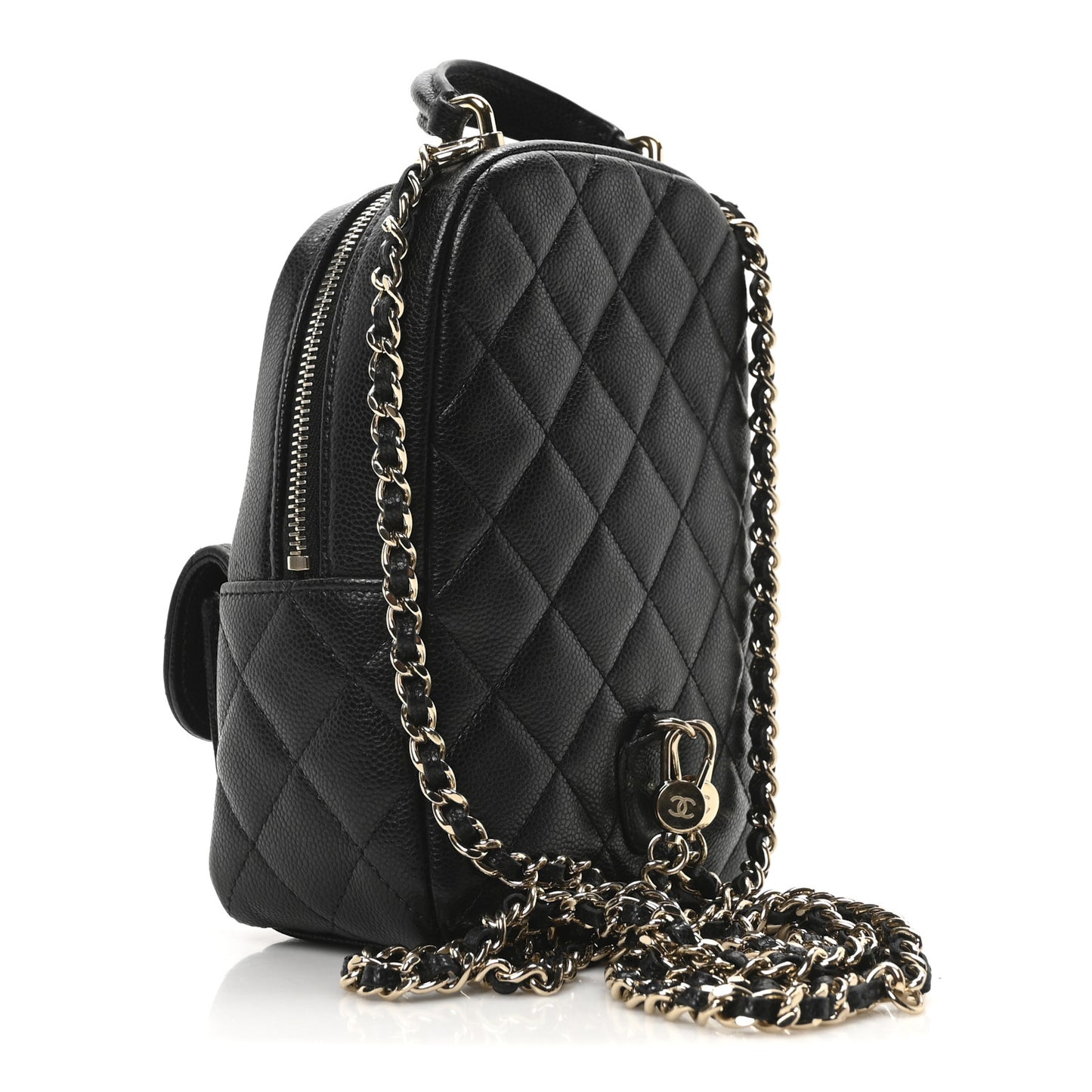 Caviar Quilted CC Mini Classic Backpack Black