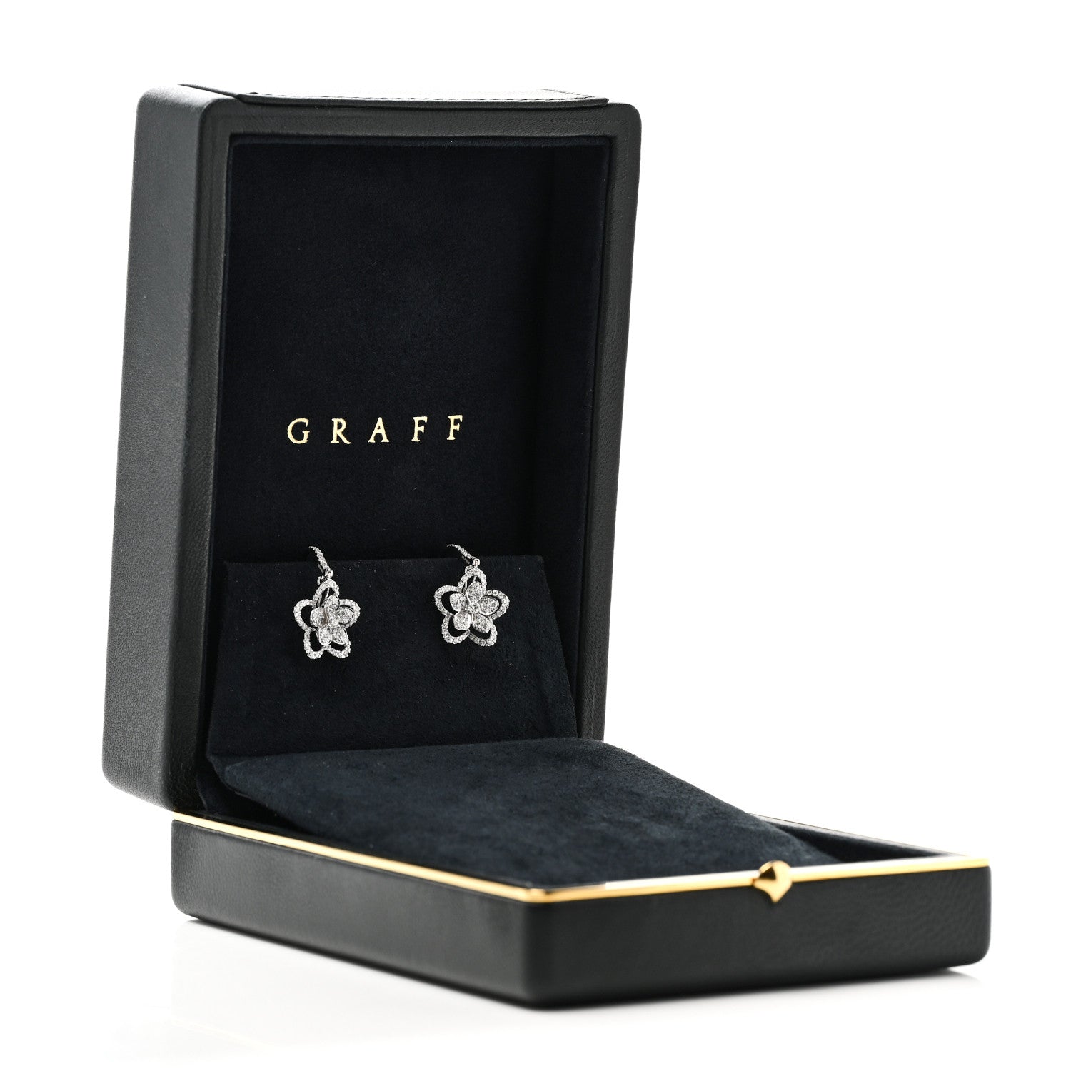 Graff 18K White Gold Diamond Wild Flower Drop Earrings 6 of 6
