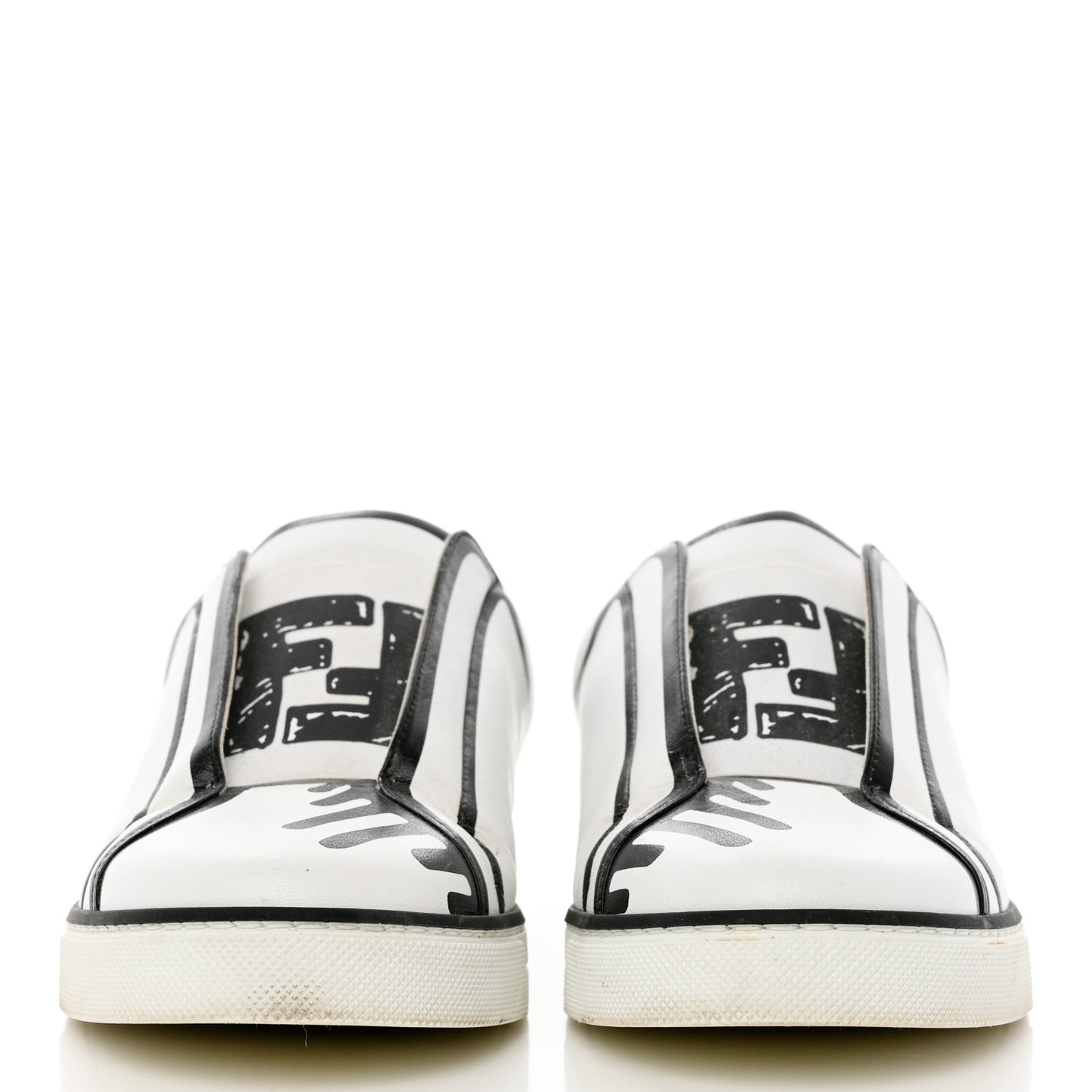 X JOSHUA VIDES Nappa Rockoclick Slip On Sneakers 37 Snow White Black