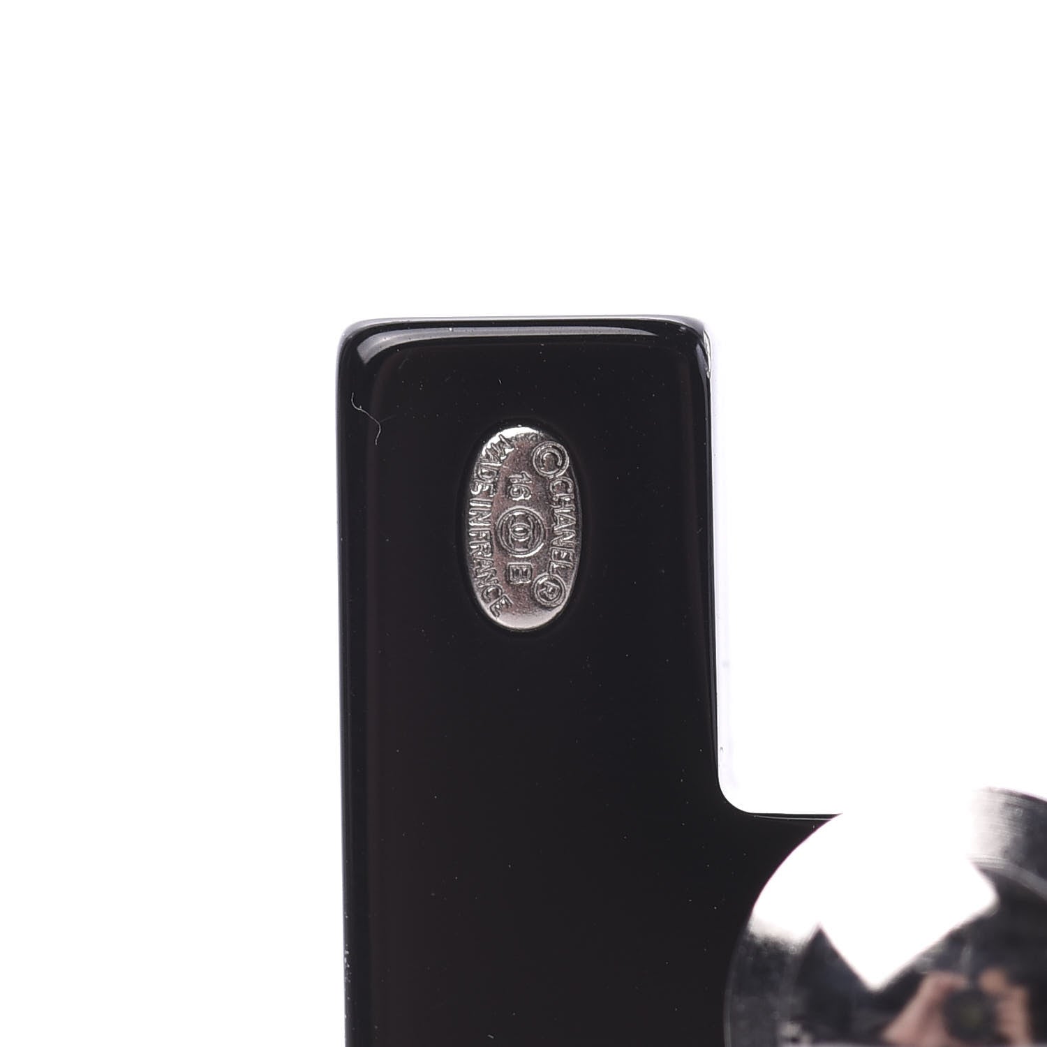Chanel Resin Mirror Logo Brooch Set Black 4 of 4
