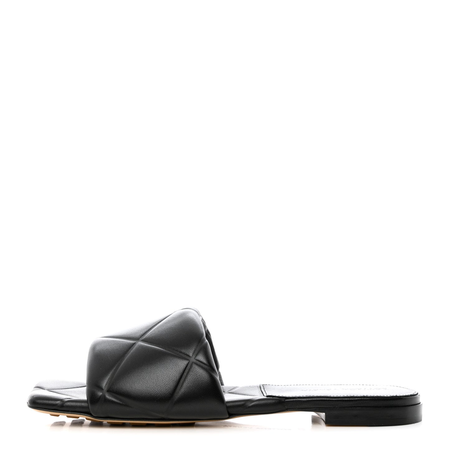 Nappa Quilted Rubber Lido Flat Sandals 38.5 Black