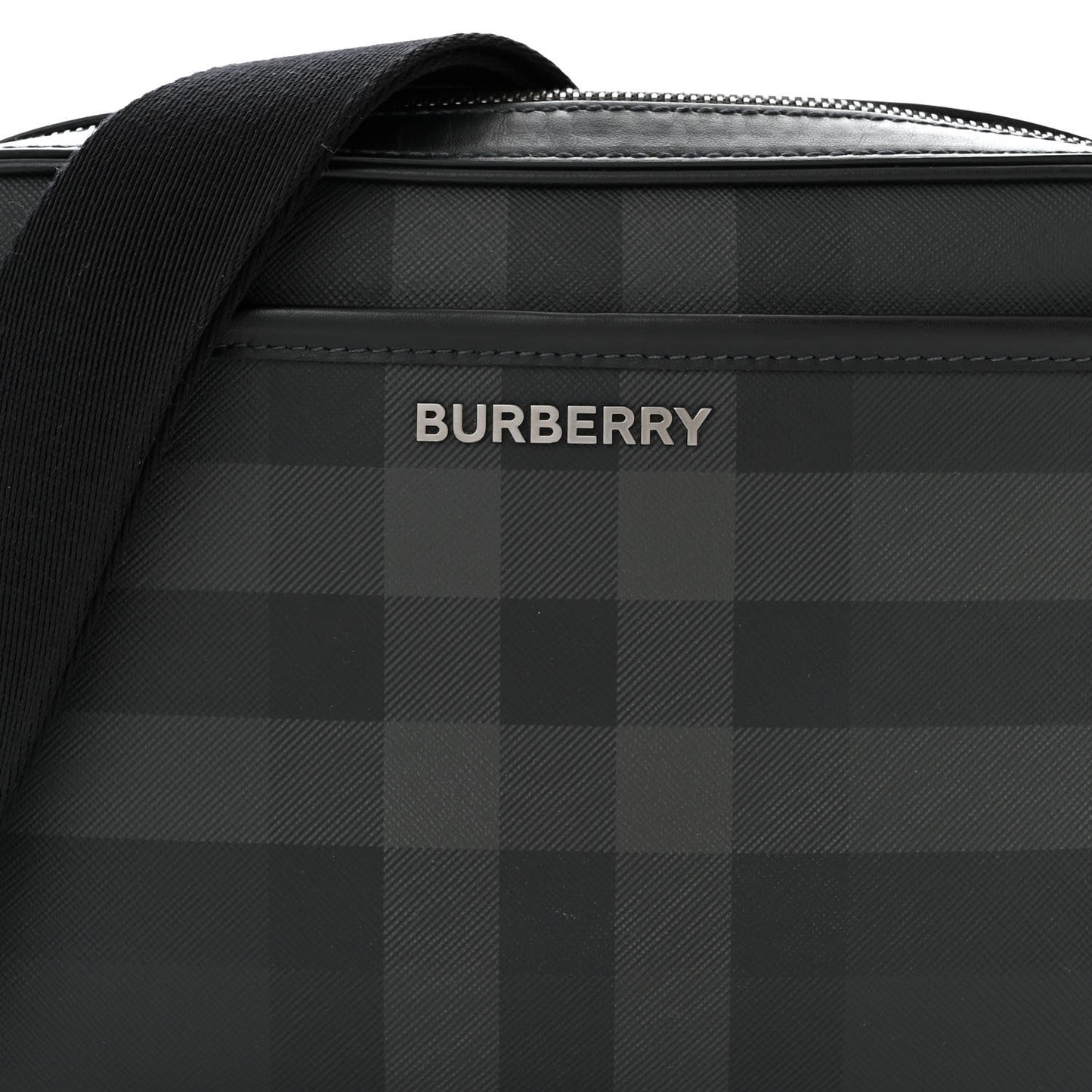 Check Messenger Bag Black