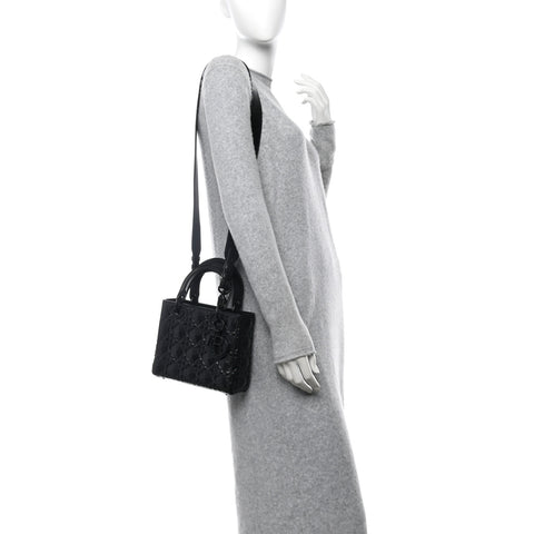 Calfskin Cannage Diamond Small My ABCDior Lady Dior Black