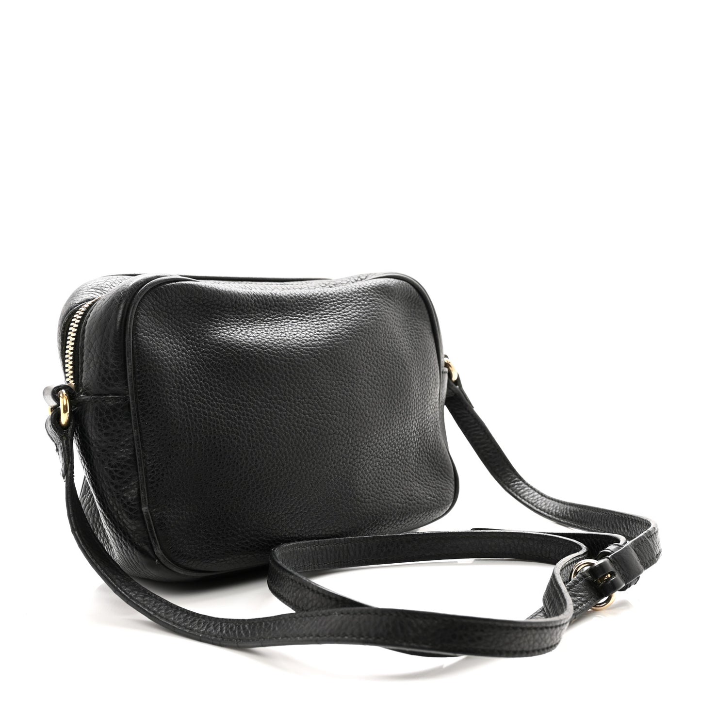 Pebbled Calfskin Small Soho Disco Bag Black