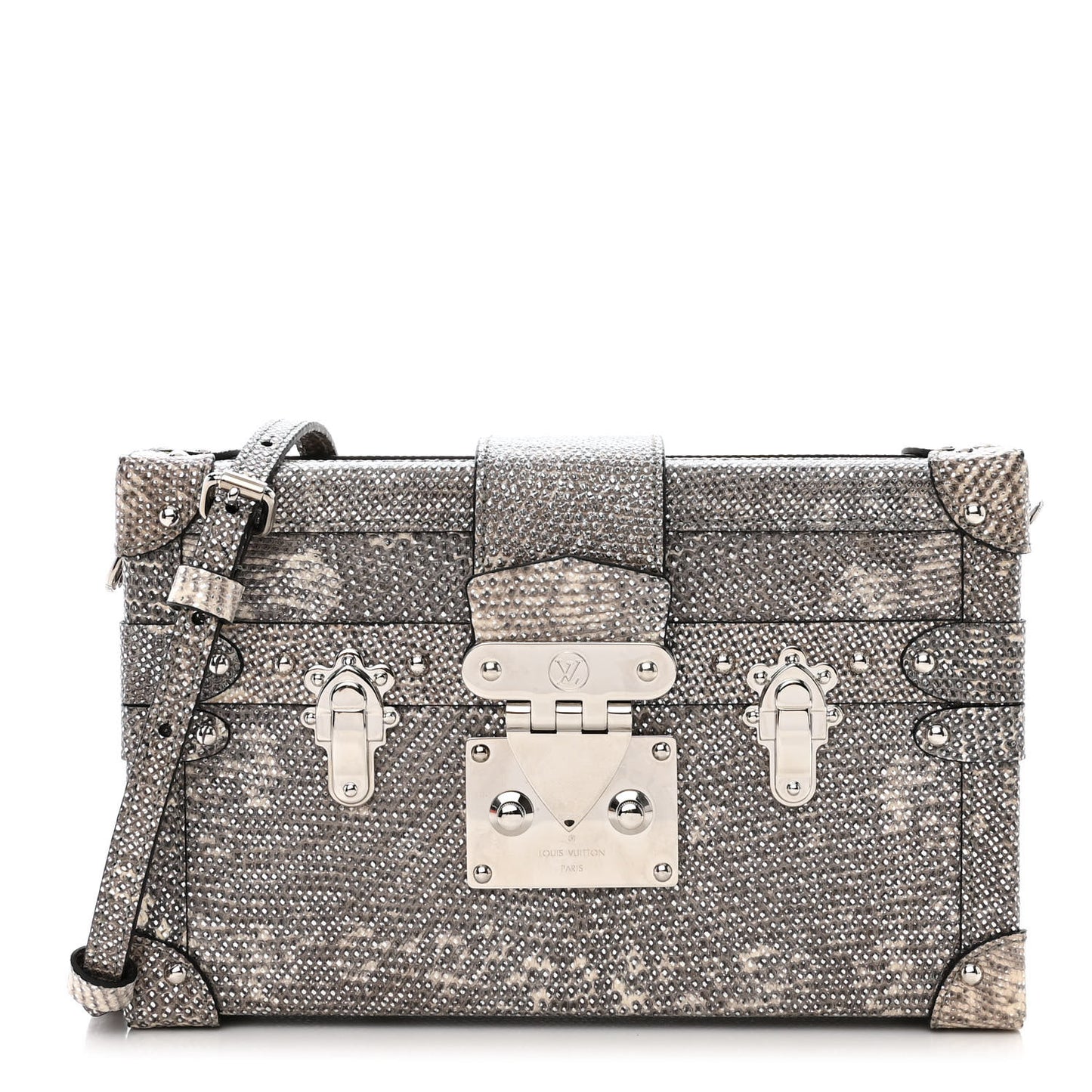 Lizard Petite Malle Silver