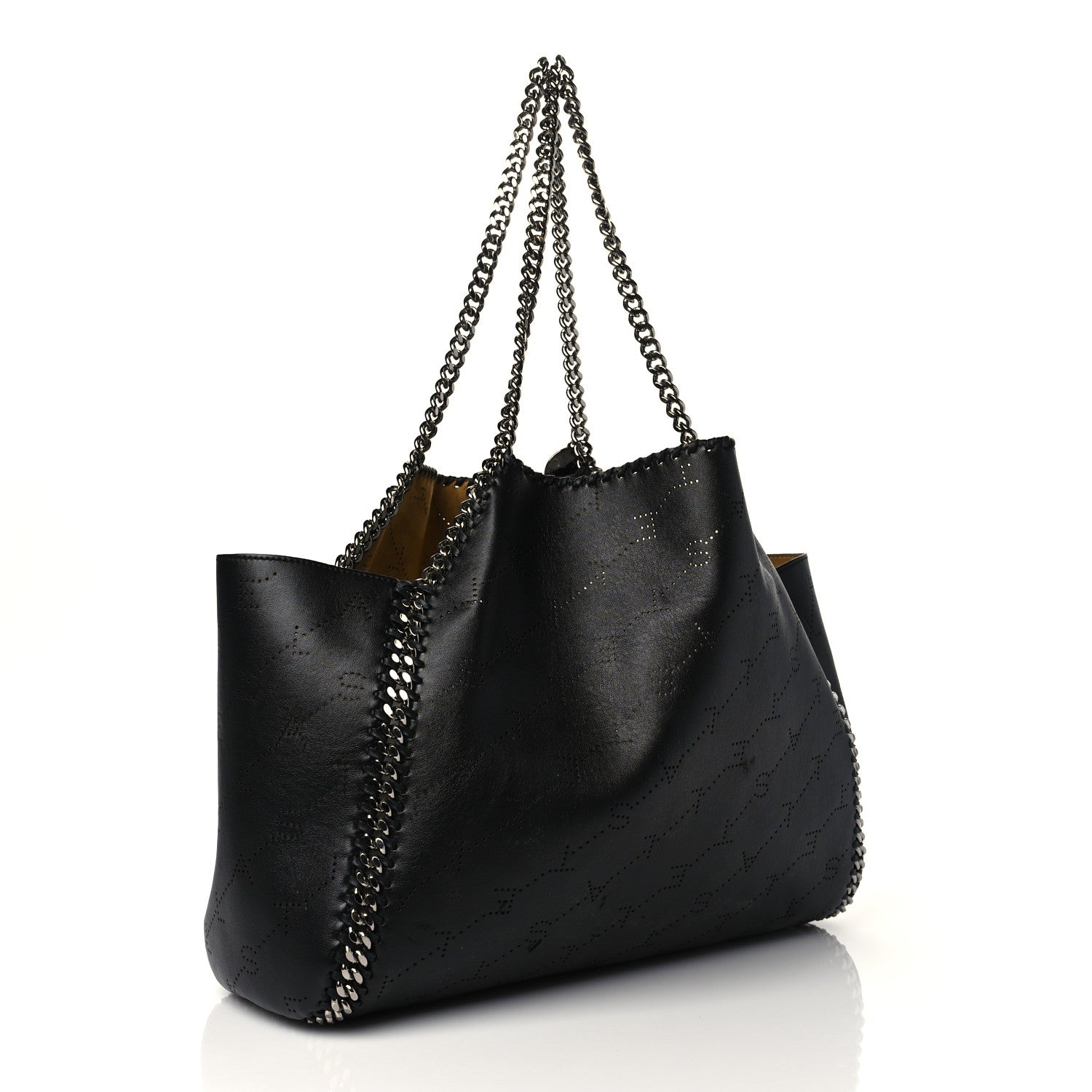 Stella McCartney Eco Alter Nappa Perforated Logo Falabella Reversible Tote Black 4 of 10