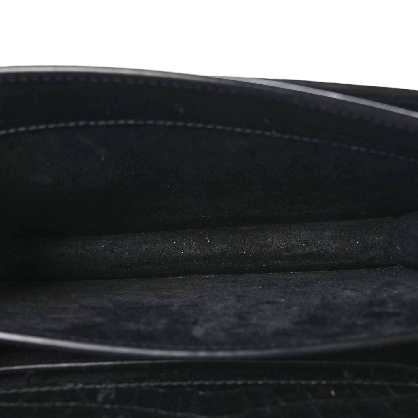Calfskin Crocodile Embossed Medium Monogram Sunset Black