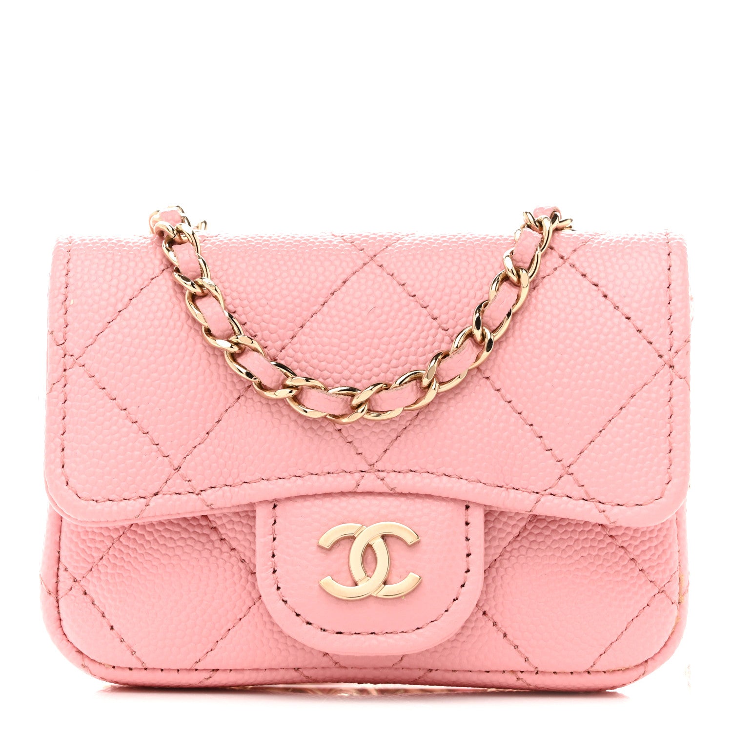 Chanel Caviar Quilted Mini Chain Belt Bag Light Pink 1870217
