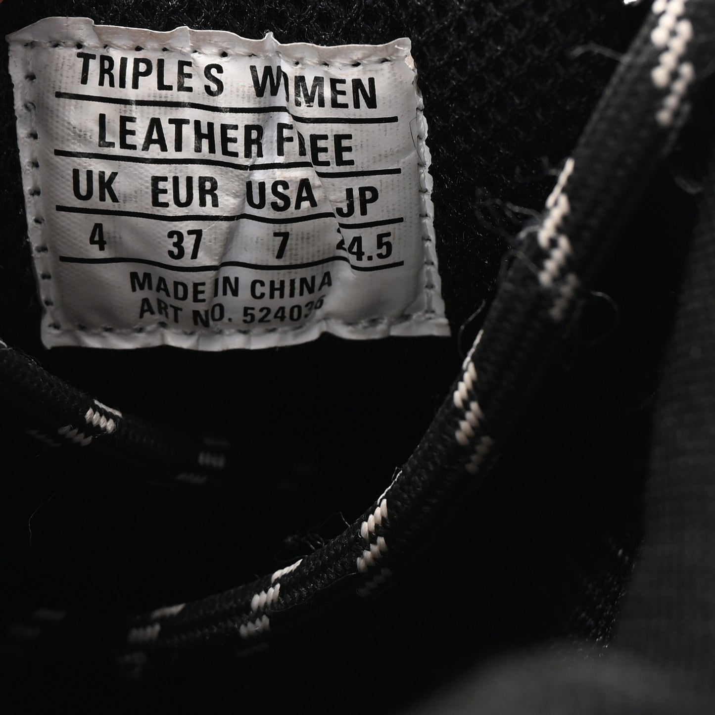 Fabric Mesh Womens Triple S Sneakers 37 Black
