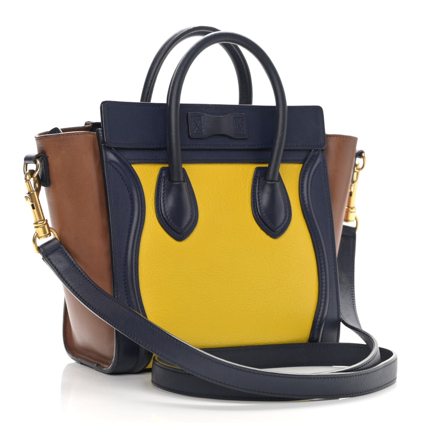 Bullhide Calfskin Suede Tri-color Nano Luggage Multicolor