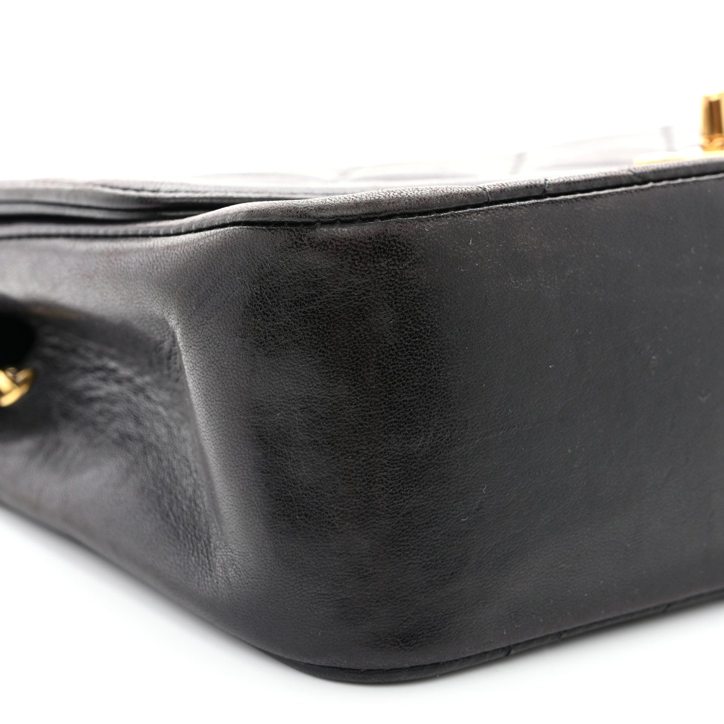 Lambskin Quilted Small Single Flap Black
