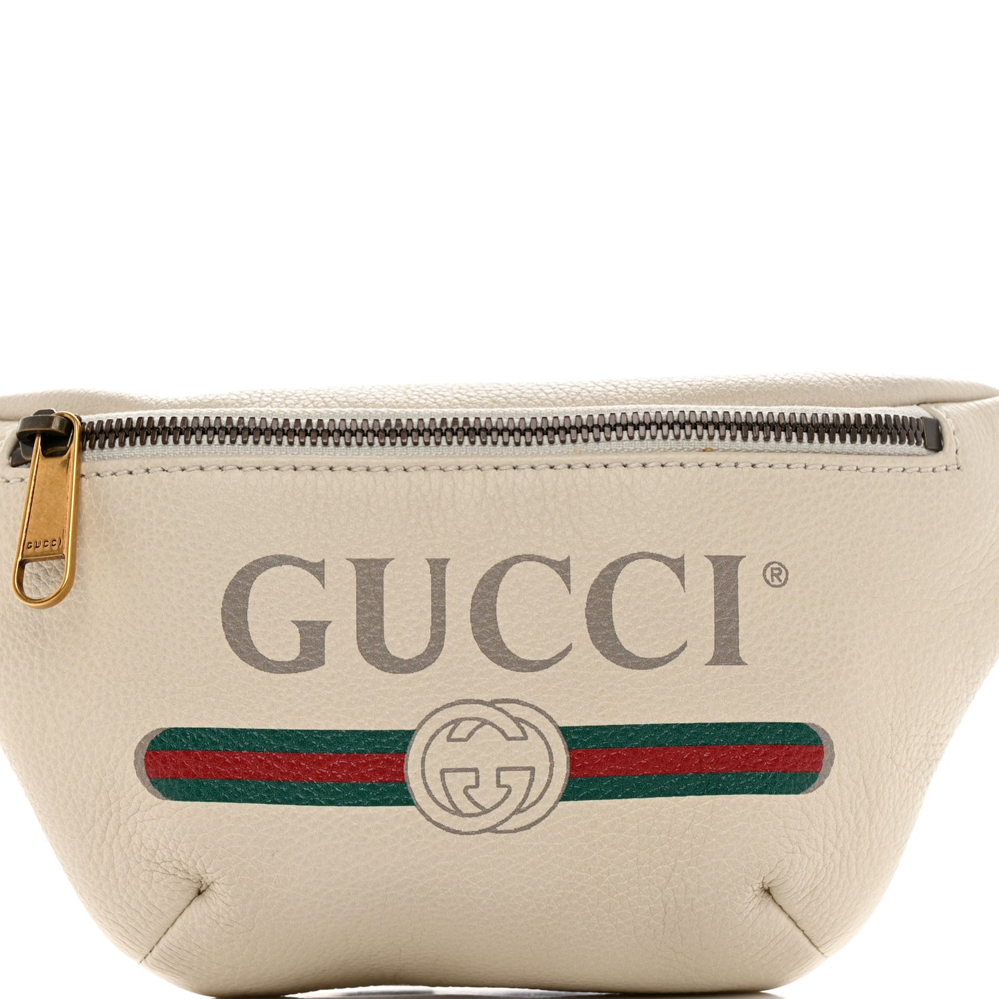 Grained Calfskin Small Logo Belt Bag White