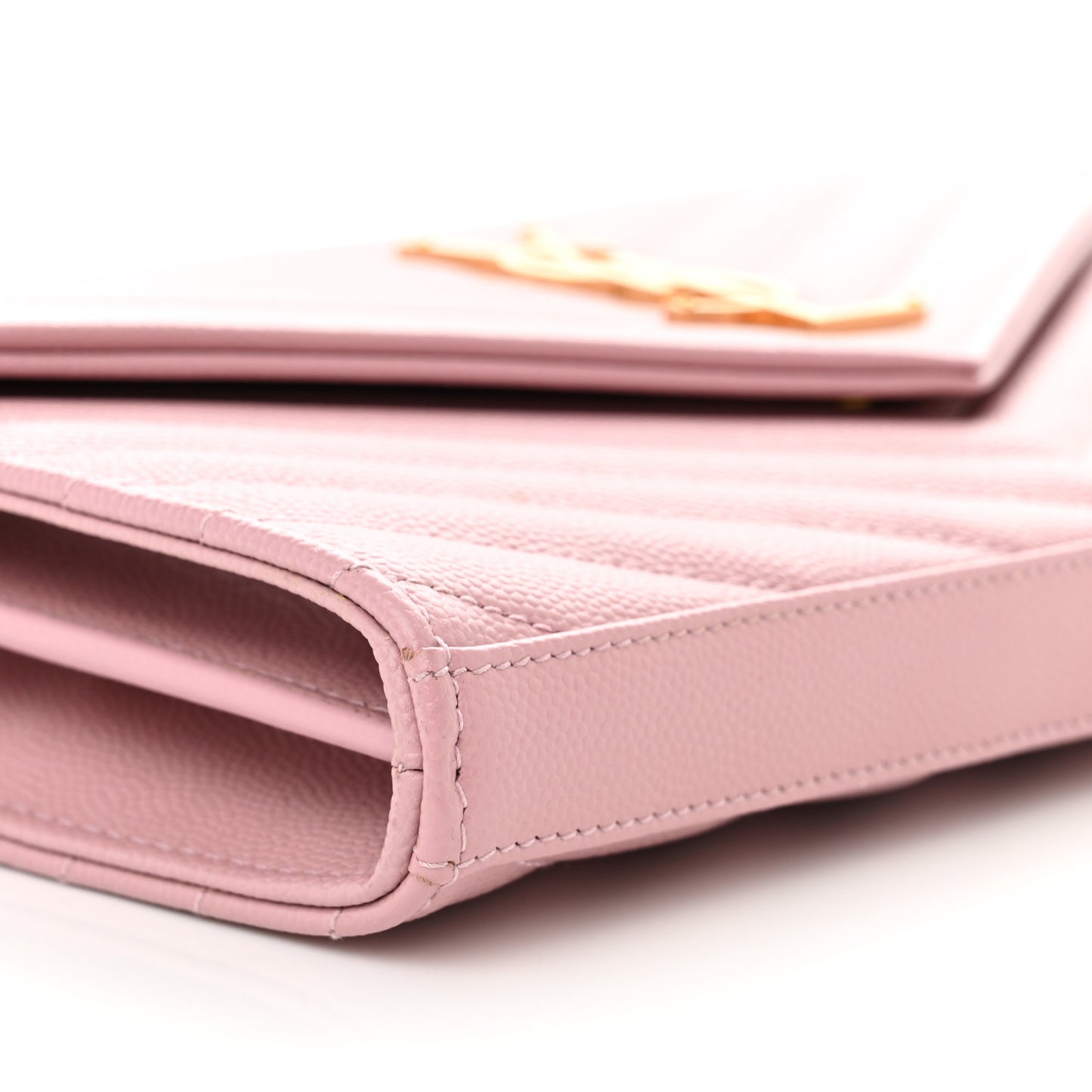 Grain De Poudre Matelasse Chevron Monogram Chain Wallet Tender Pink
