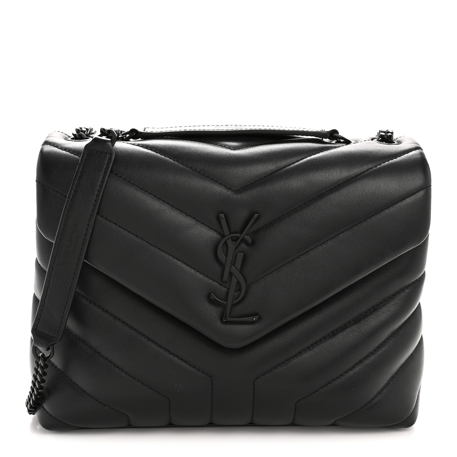 Saint Laurent Calfskin Y Quilted Monogram Monochrome Small Loulou